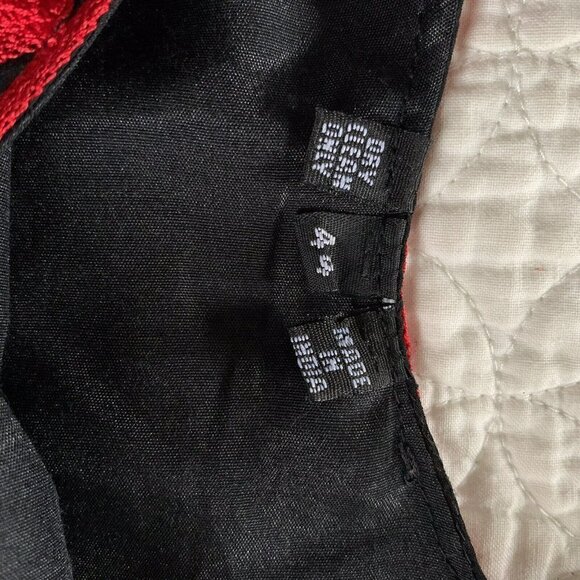 red black embroidered tunic short sleeve size 44 - Picture 5 of 5